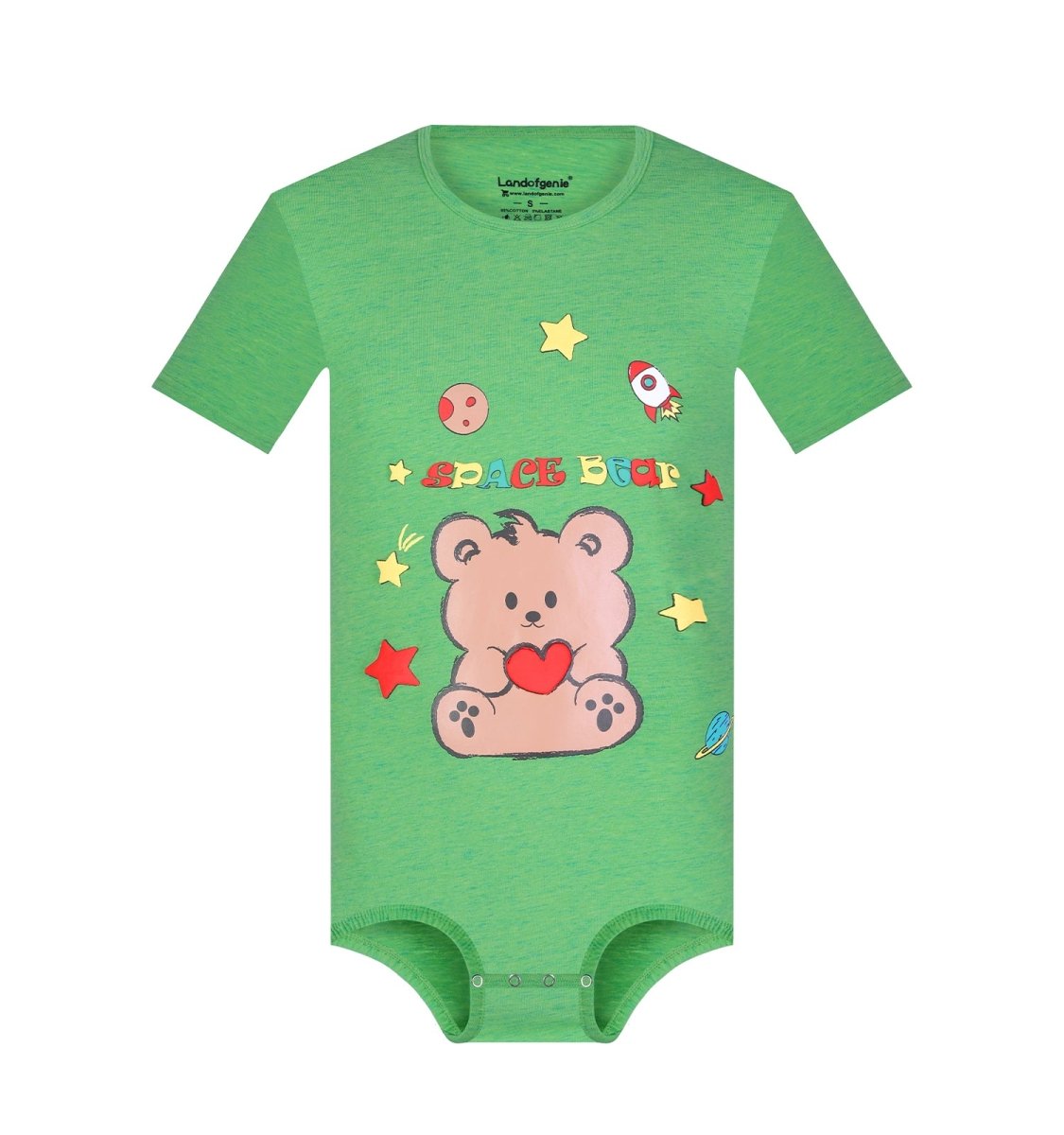 Landofgenie Men Print Onesie - Space Bear Green - landofgenie