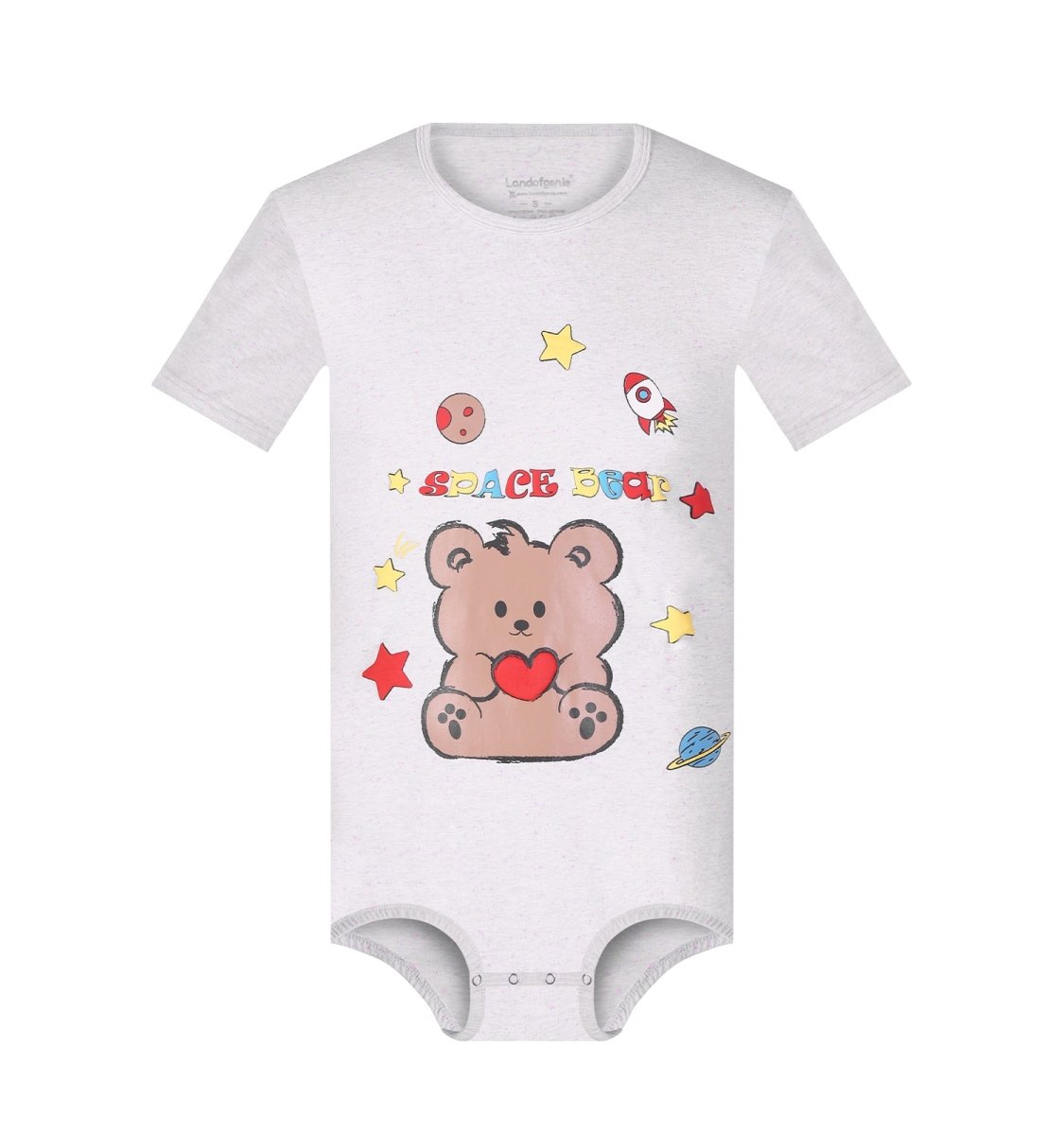 Landofgenie Men Print Onesie - Space Bear Littel Purple - landofgenie