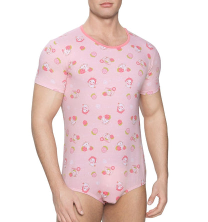 Landofgenie Men Print Onesie - Strawberry - landofgenie