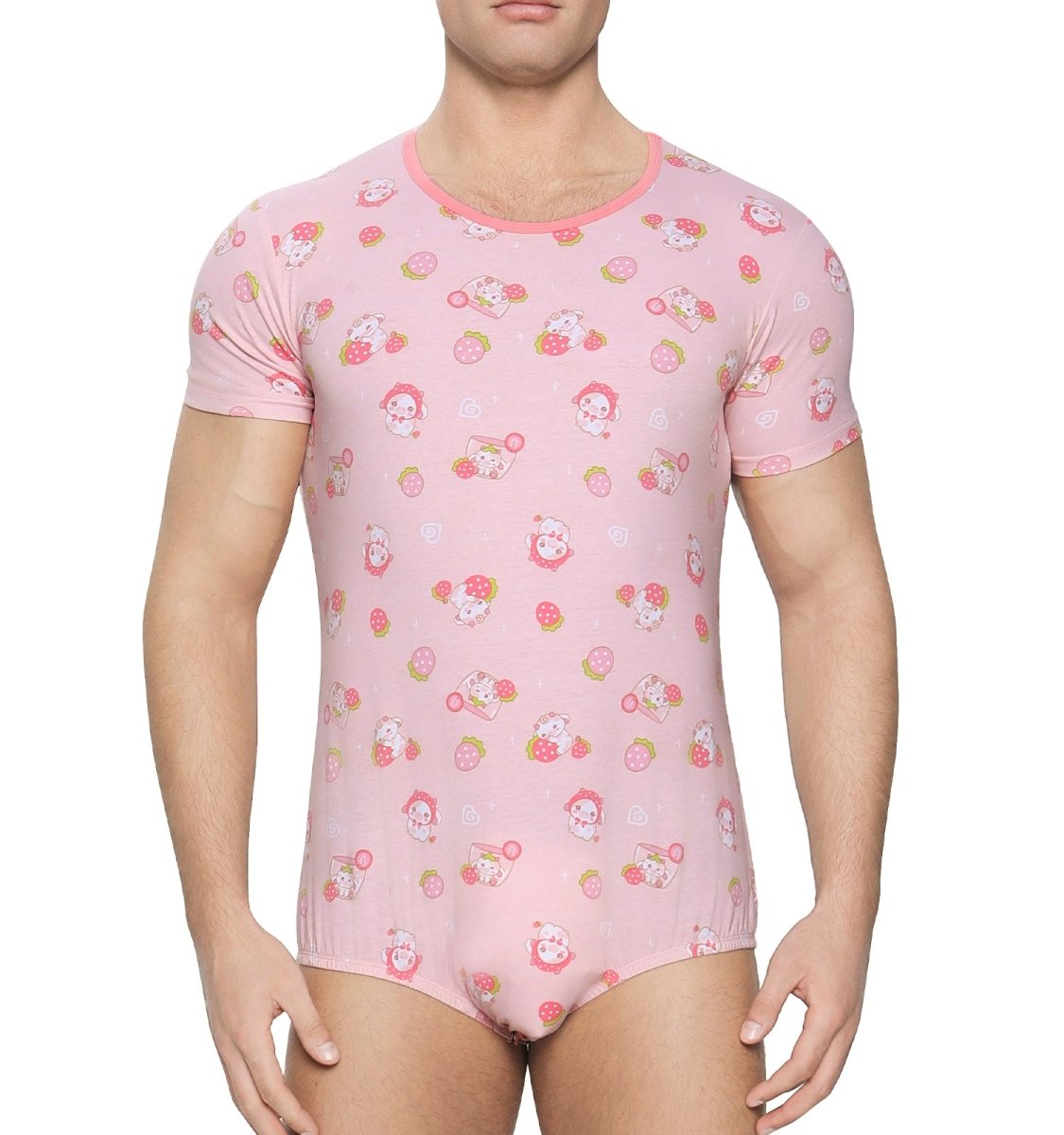 Landofgenie Men Print Onesie - Strawberry - landofgenie