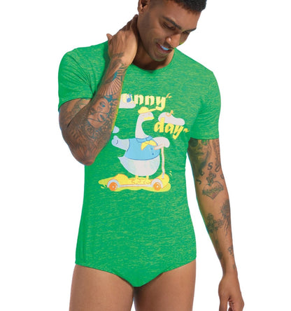 Landofgenie Men Print Onesie - Sunny Day Duck - landofgenie