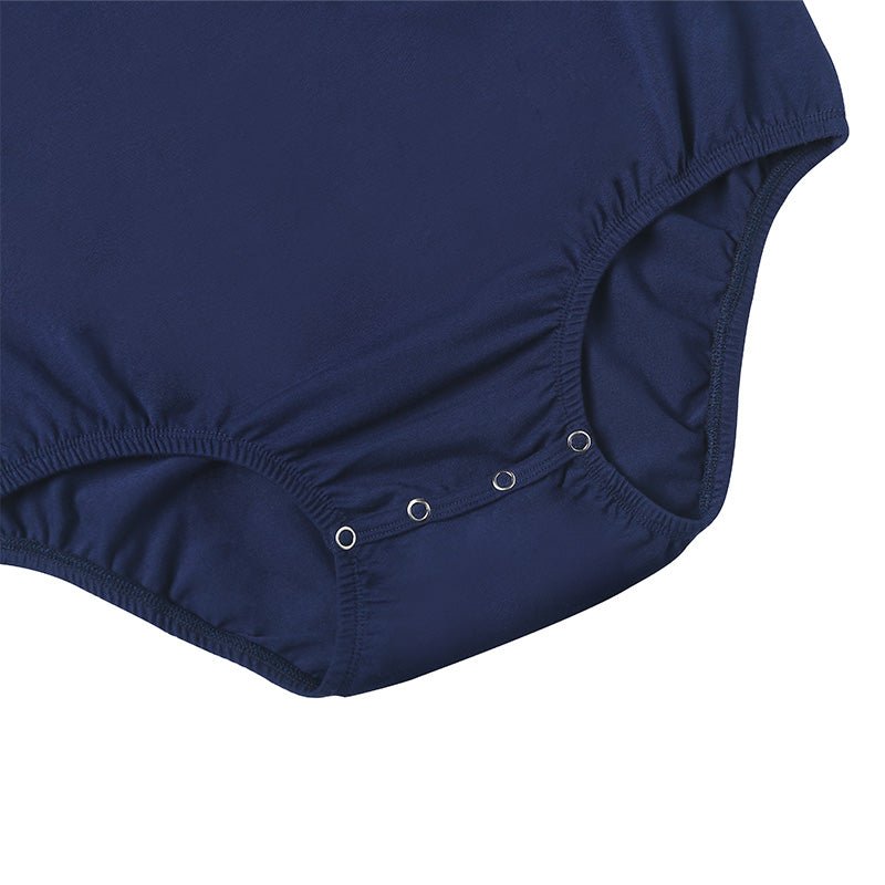 Landofgenie Men Raglan Sleeve Design Bodysuit - Blue - landofgenie