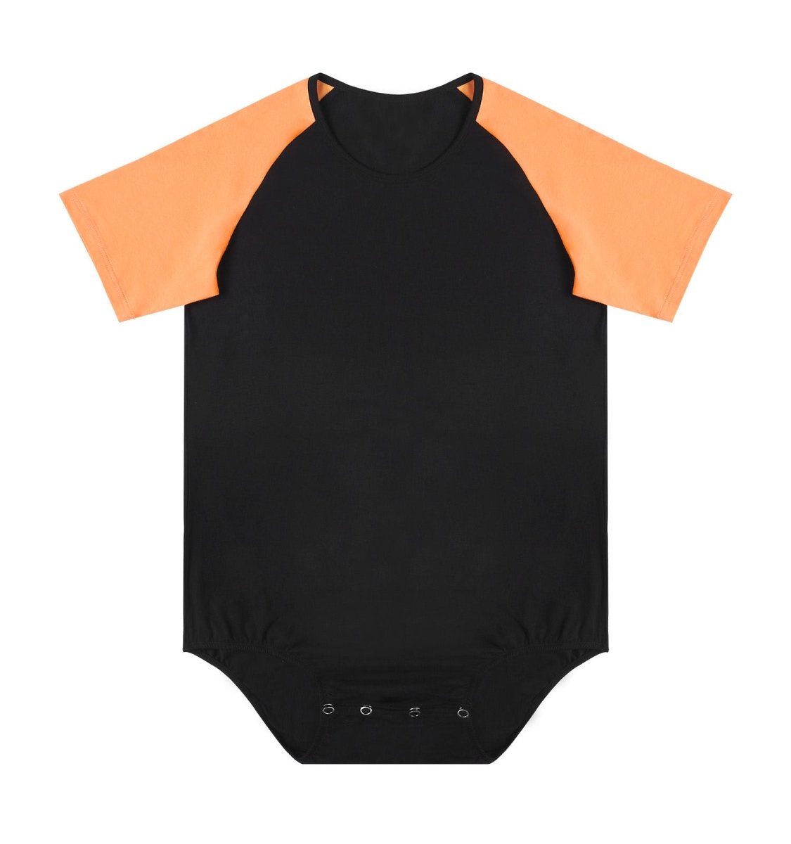 Landofgenie Men Raglan Sleeve Design Bodysuit - Orange - landofgenie