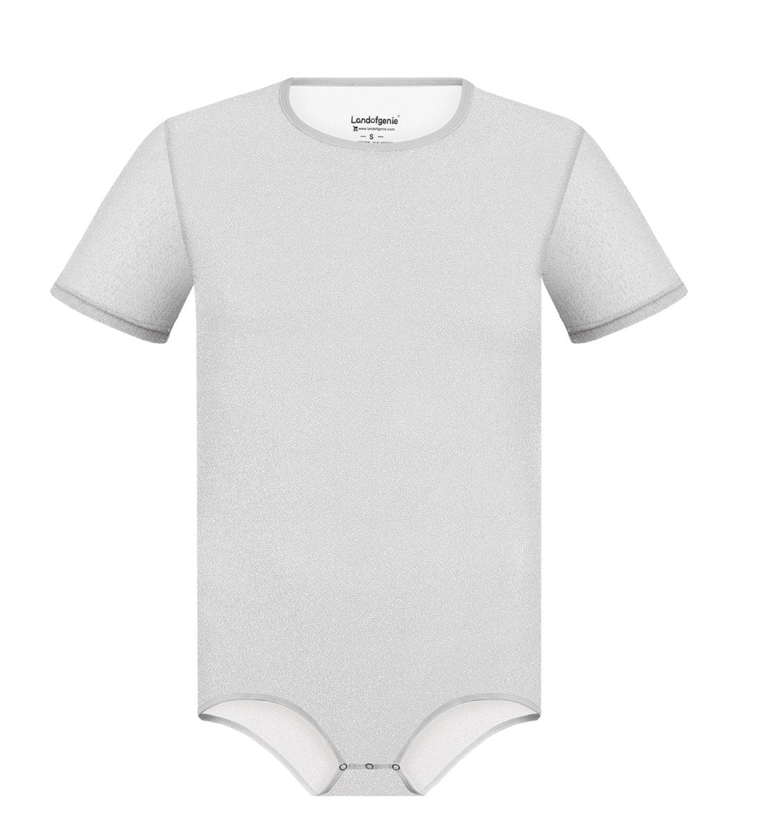 Landofgenie Men Shiny Mesh Onesie Snap Crotch Romper - Gray - landofgenie