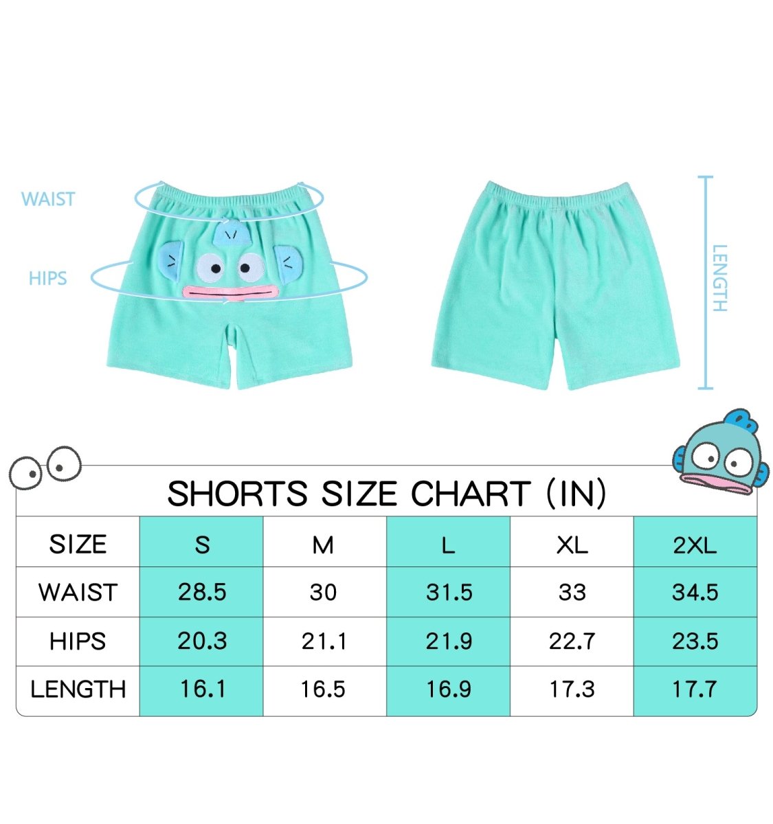 Landofgenie Men Shorts COSPLAY Clownfish Nemo Style Cyan - landofgenie