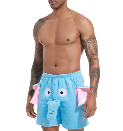 Landofgenie Men Shorts COSPLAY Elephant Style Blue - landofgenie