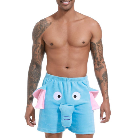 Landofgenie Men Shorts COSPLAY Elephant Style Blue - landofgenie