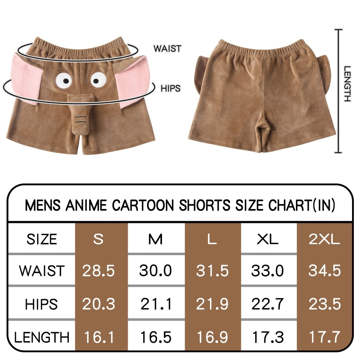 Landofgenie Men Shorts COSPLAY Elephant Style Coffee - landofgenie