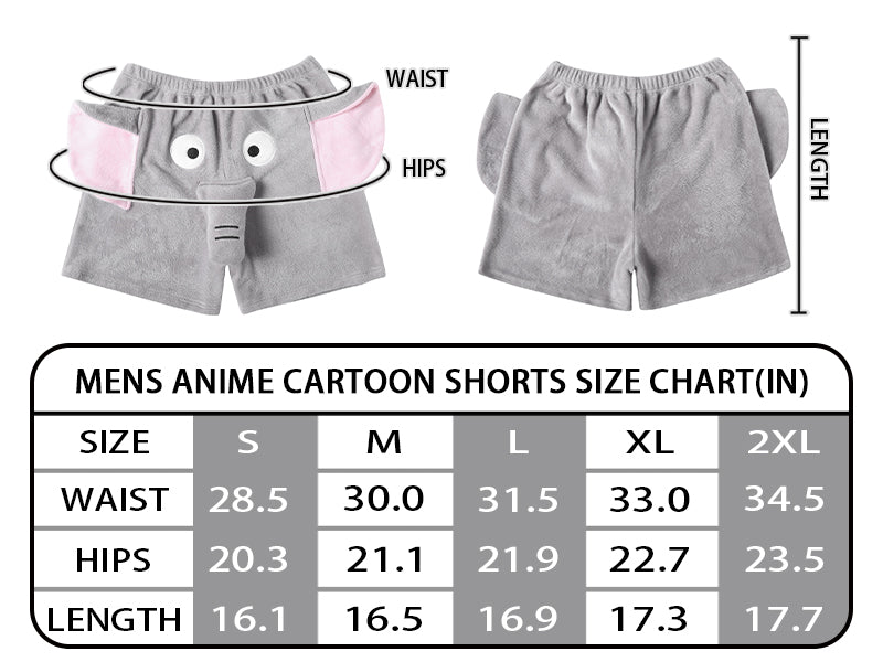 Landofgenie Men Shorts COSPLAY Elephant Style Gray - landofgenie