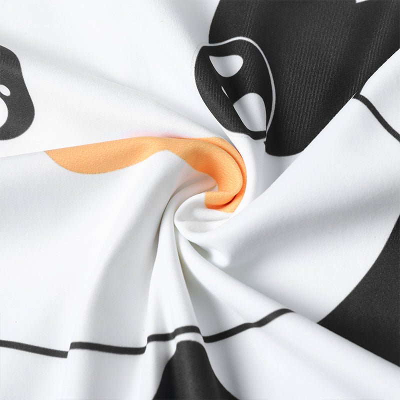 Landofgenie Men Sleeveless Bib Shorts Cow Pattern Print - landofgenie