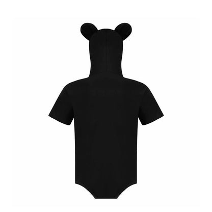 Landofgenie Men Thicker Cotton Onesie with Cap - Black Color - landofgenie