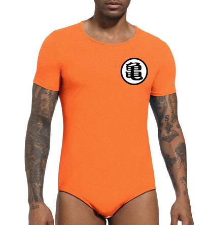 Landofgenie Mens Basic Bodysuit Snap Romper - KongFu - landofgenie