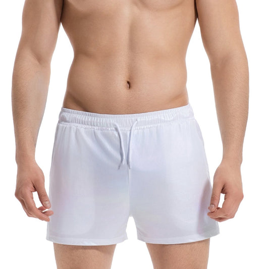 Landofgenie Mens Casual Drawstring Shorts - White - landofgenie