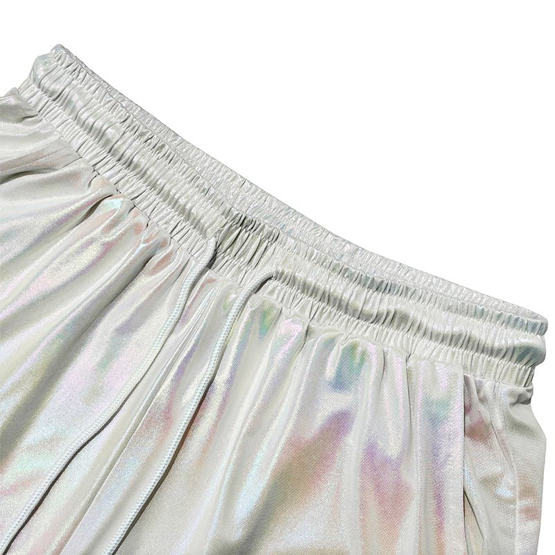 Landofgenie Mens Casual Drawstring Shorts - White - landofgenie