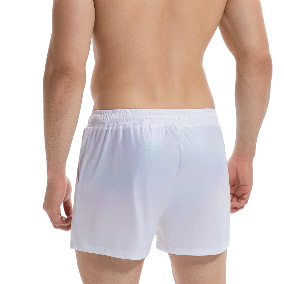 Landofgenie Mens Casual Drawstring Shorts - White - landofgenie