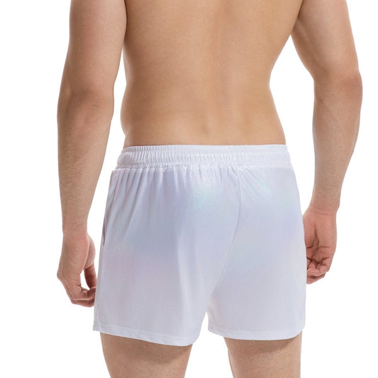 Landofgenie Mens Casual Drawstring Shorts - White - landofgenie