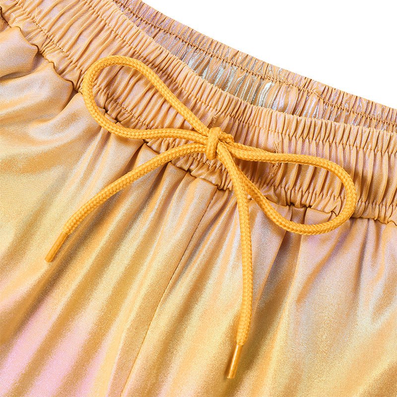 Landofgenie Mens Casual Drawstring Shorts - Yellow - landofgenie