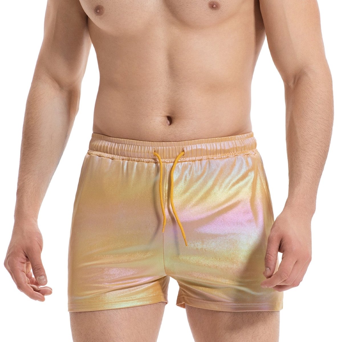Landofgenie Mens Casual Drawstring Shorts - Yellow - landofgenie