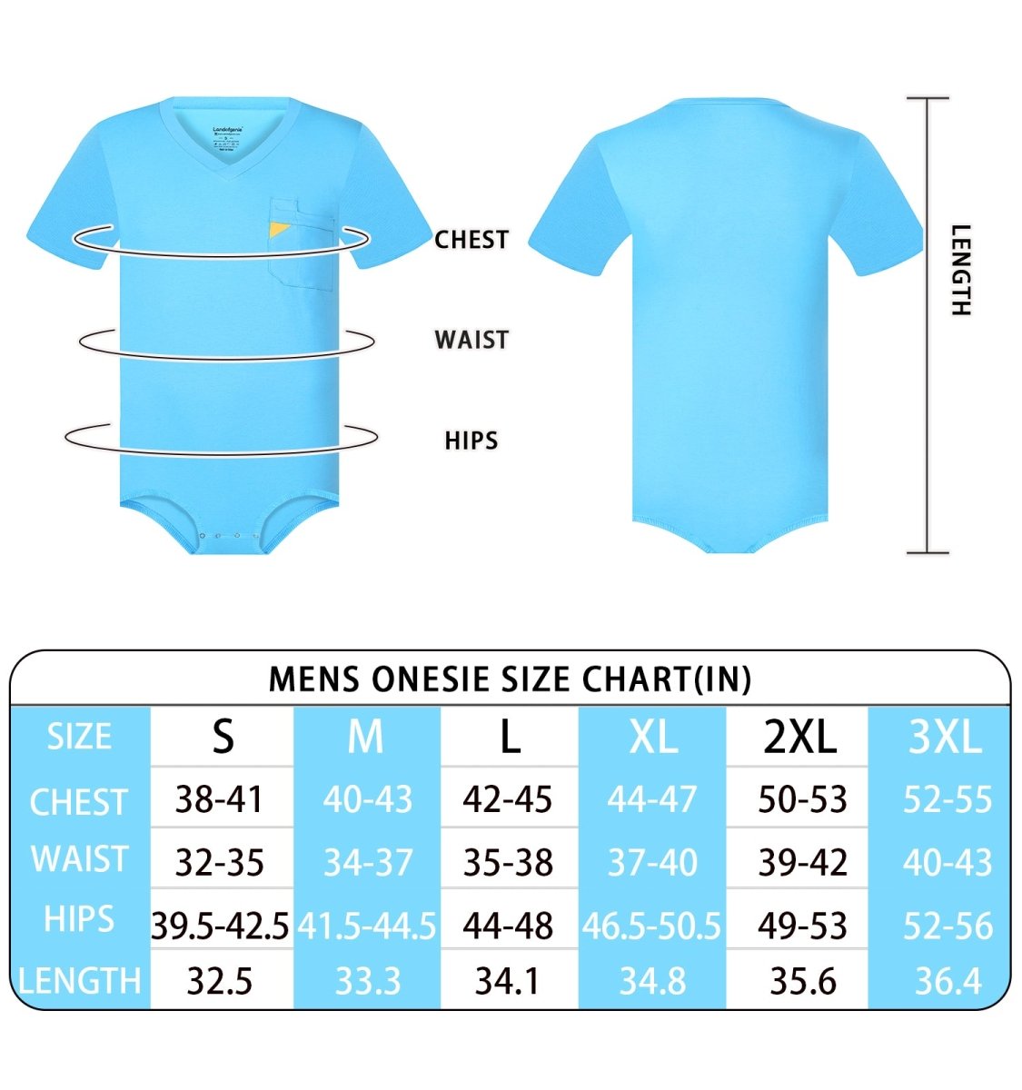 Landofgenie Mens Cosplay Nursey Onesie - Blue - landofgenie