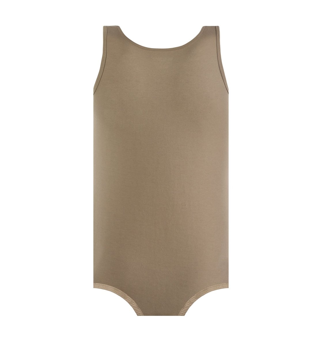 Landofgenie Mens Cotton Sleeveless Basic Bodysuit - Brown - landofgenie