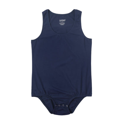 Landofgenie Mens Cotton Sleeveless Basic Bodysuit- Navy - landofgenie