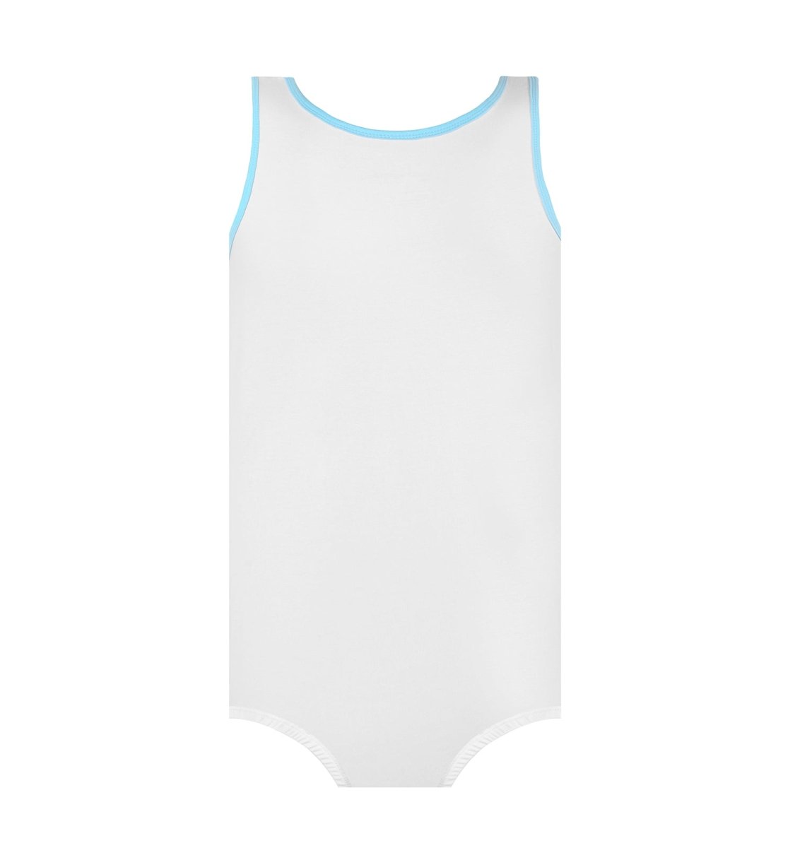 Landofgenie Mens Cotton Sleeveless Basic Bodysuit - White - landofgenie