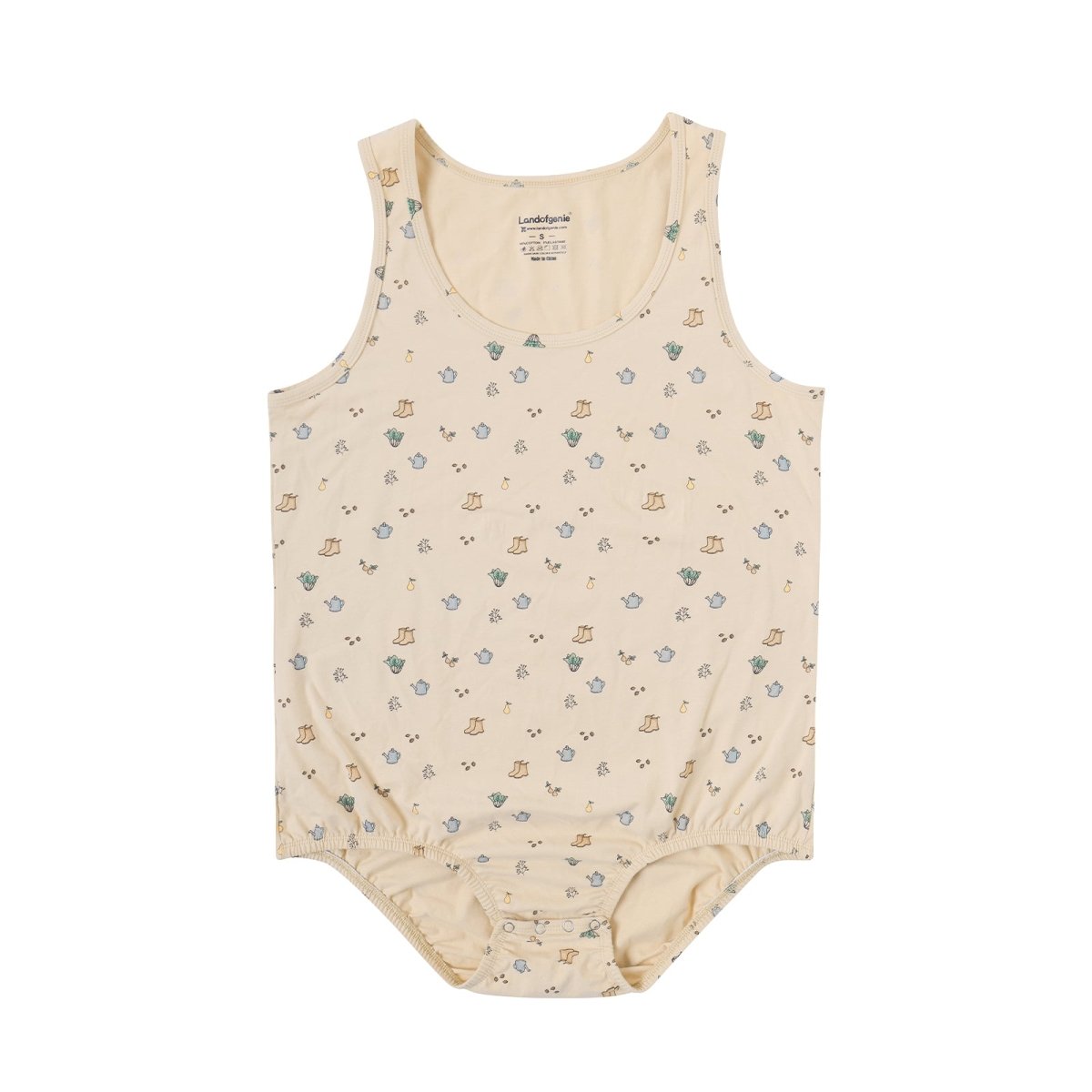 Landofgenie Mens Cotton Sleeveless Print Bodysuit - Country Yard - landofgenie