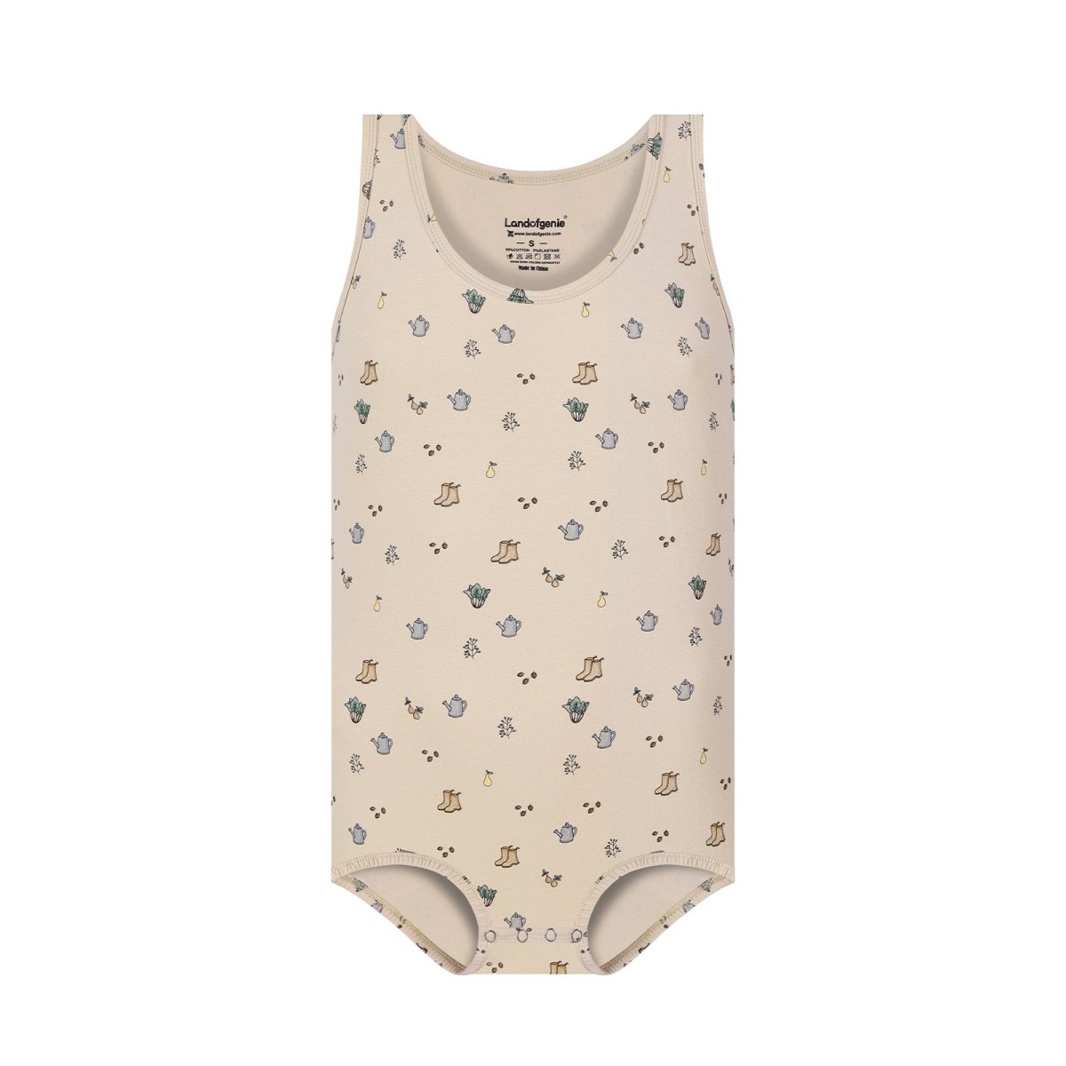 Landofgenie Mens Cotton Sleeveless Print Bodysuit - Country Yard - landofgenie