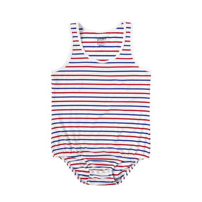 Landofgenie Mens Cotton Sleeveless Print Bodysuit - White - landofgenie