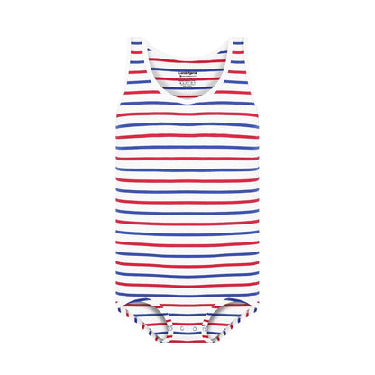 Landofgenie Mens Cotton Sleeveless Print Bodysuit - White - landofgenie