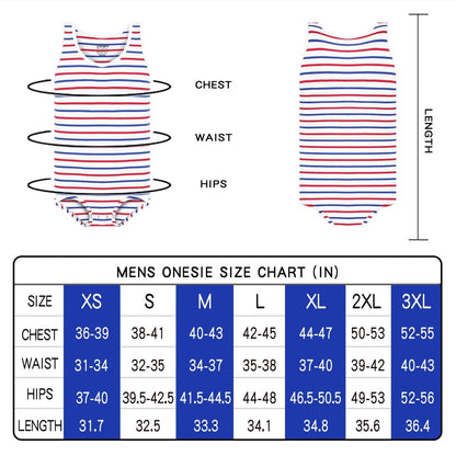 Landofgenie Mens Cotton Sleeveless Print Bodysuit - White - landofgenie