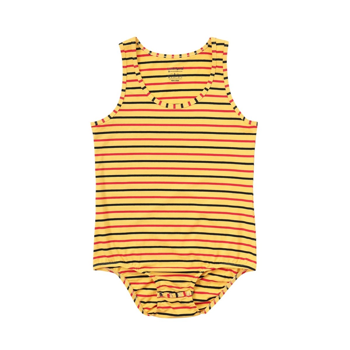 Landofgenie Mens Cotton Sleeveless Print Bodysuit - Yellow - landofgenie