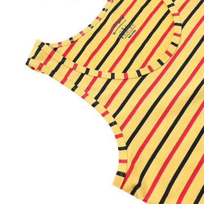 Landofgenie Mens Cotton Sleeveless Print Bodysuit - Yellow - landofgenie