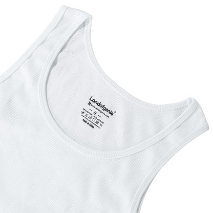 Landofgenie Mens Cotton Soft Ribbed Onesie - White - landofgenie