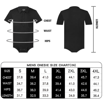 Landofgenie Mens Jumpsuit Polo Shirt Casual Style - Black - landofgenie