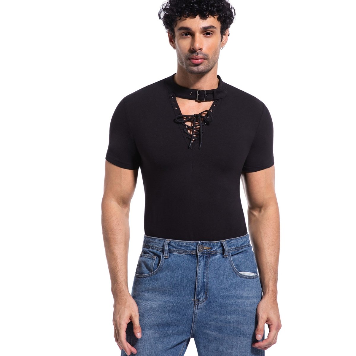 Landofgenie Mens jumpsuit short - Black - landofgenie