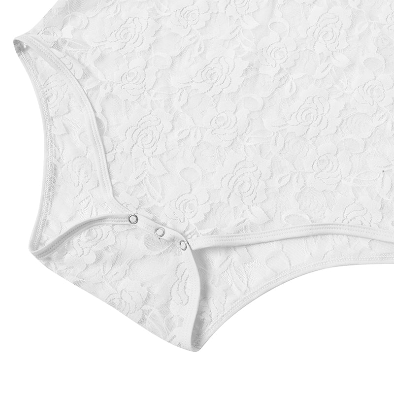 Landofgenie Mens Mesh Sleeveless Bodysuit - Follower Lace White - landofgenie