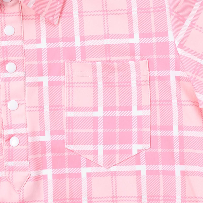 Landofgenie Mens Pink grid jumpsuit - landofgenie