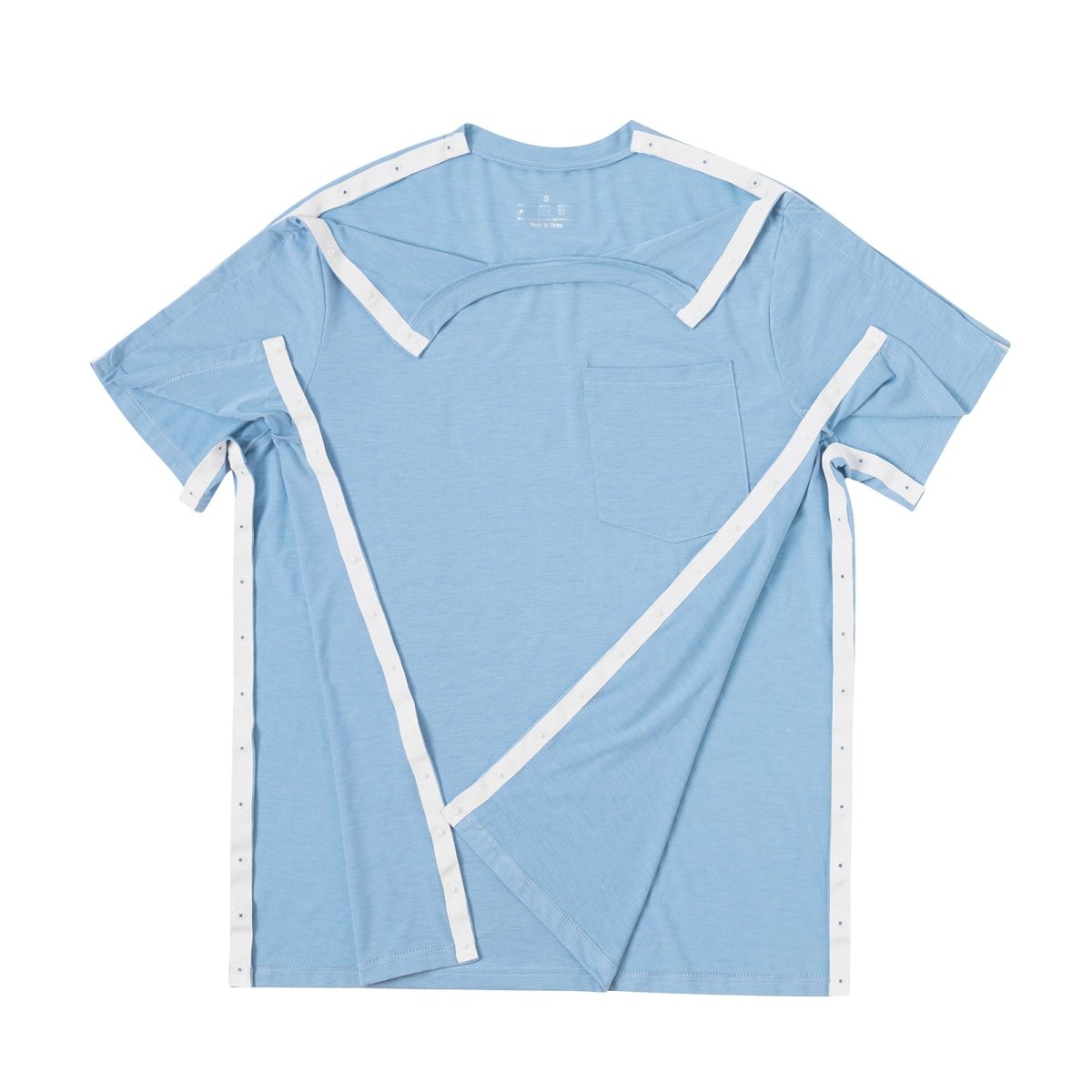 Landofgenie Mens Post - Shoulder Surgery Recovery Shirts - Blue - landofgenie