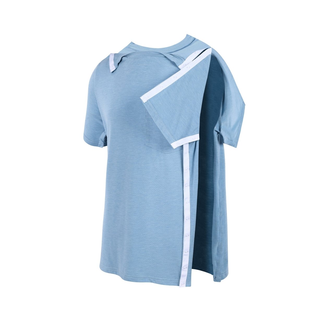 Landofgenie Mens Post - Shoulder Surgery Recovery Shirts - Blue - landofgenie