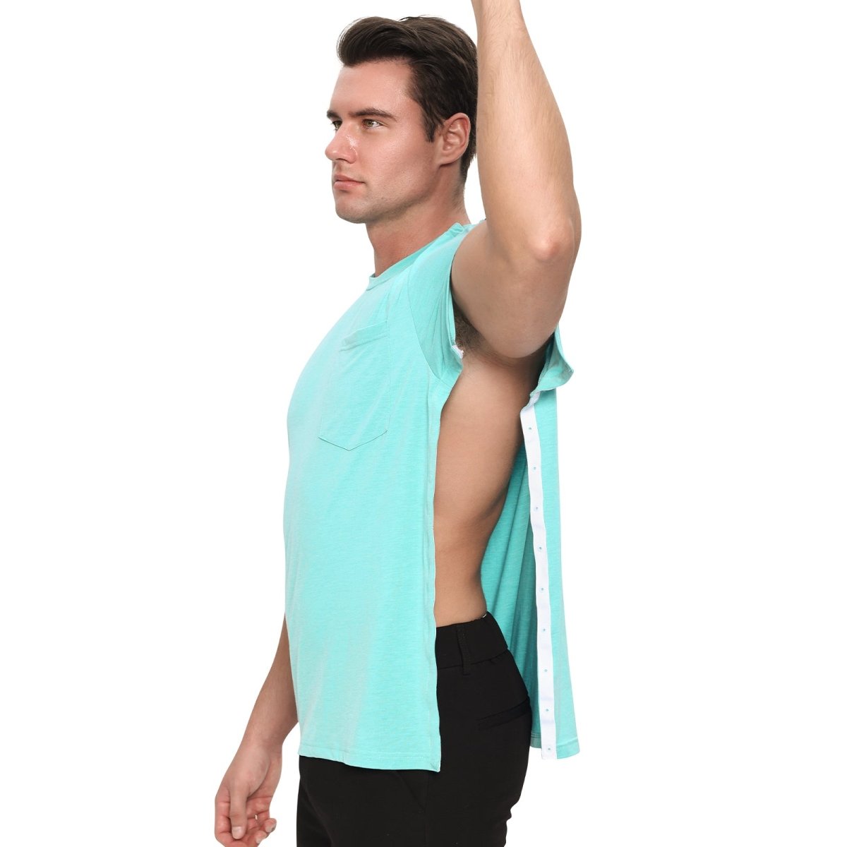 Landofgenie Mens Post - Shoulder Surgery Recovery Shirts - Green - landofgenie