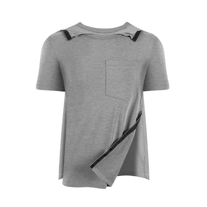 Landofgenie Mens Post - Shoulder Surgery Recovery Shirts - Grey - landofgenie