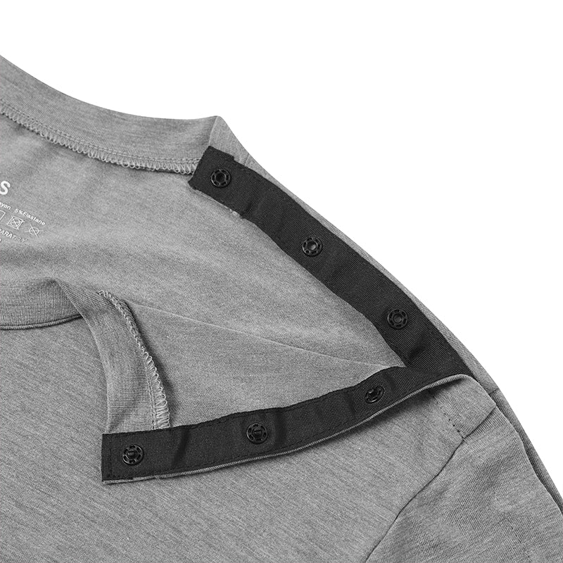 Landofgenie Mens Post - Shoulder Surgery Recovery Shirts - Grey - landofgenie