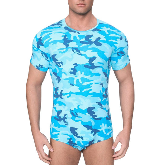 Landofgenie Mens Print Onesie - Camo Blue - landofgenie