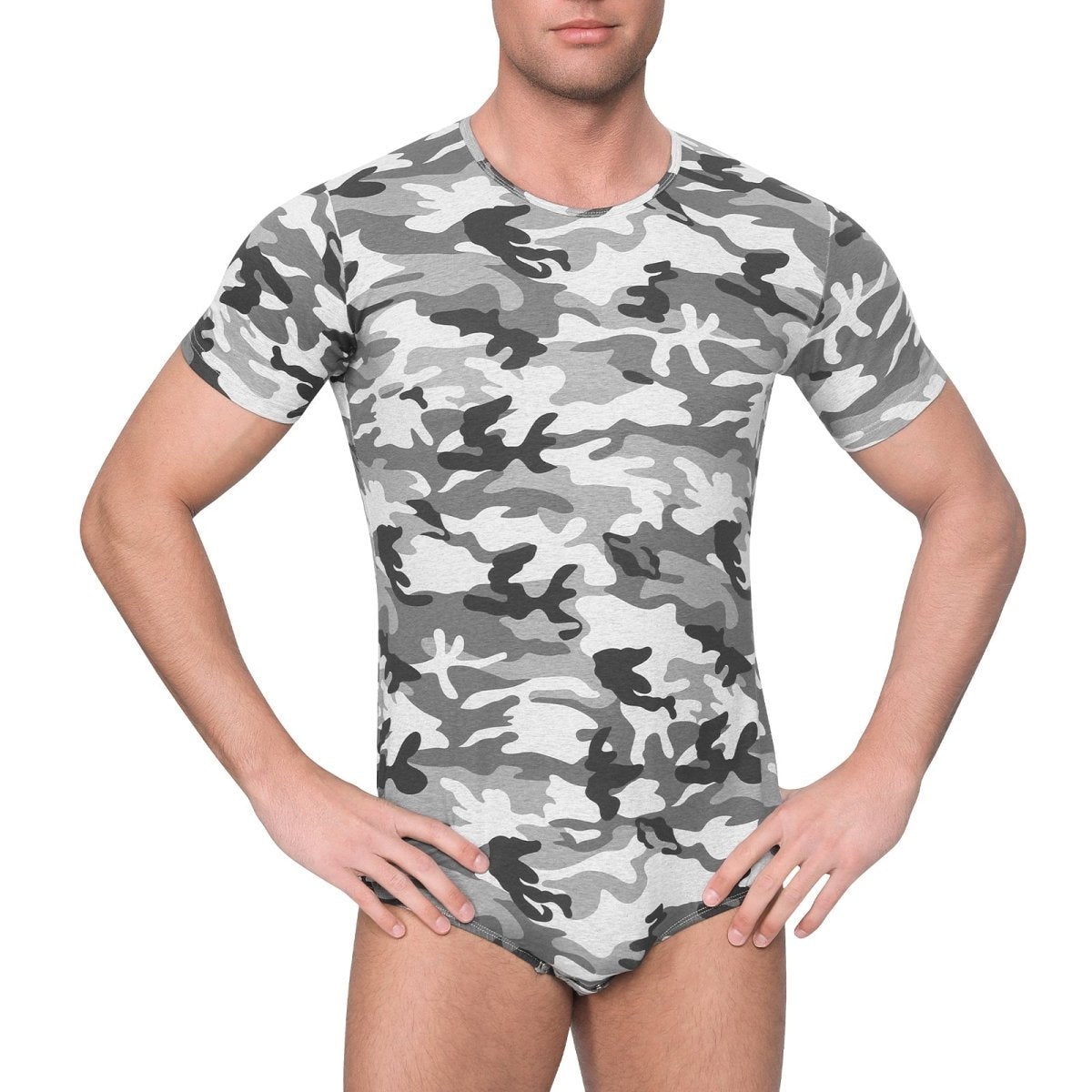Landofgenie Mens Print Onesie - Camo Lt Grey - landofgenie