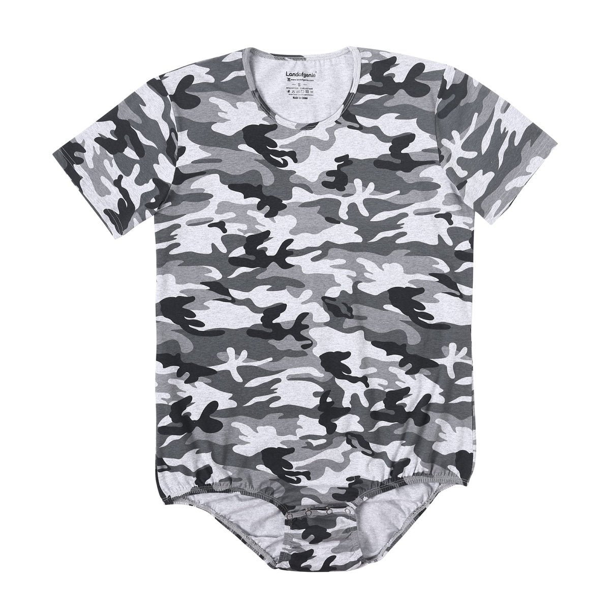 Landofgenie Mens Print Onesie - Camo Lt Grey - landofgenie