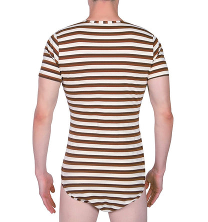 Landofgenie Mens Print Stripe Onesie - Bear - landofgenie