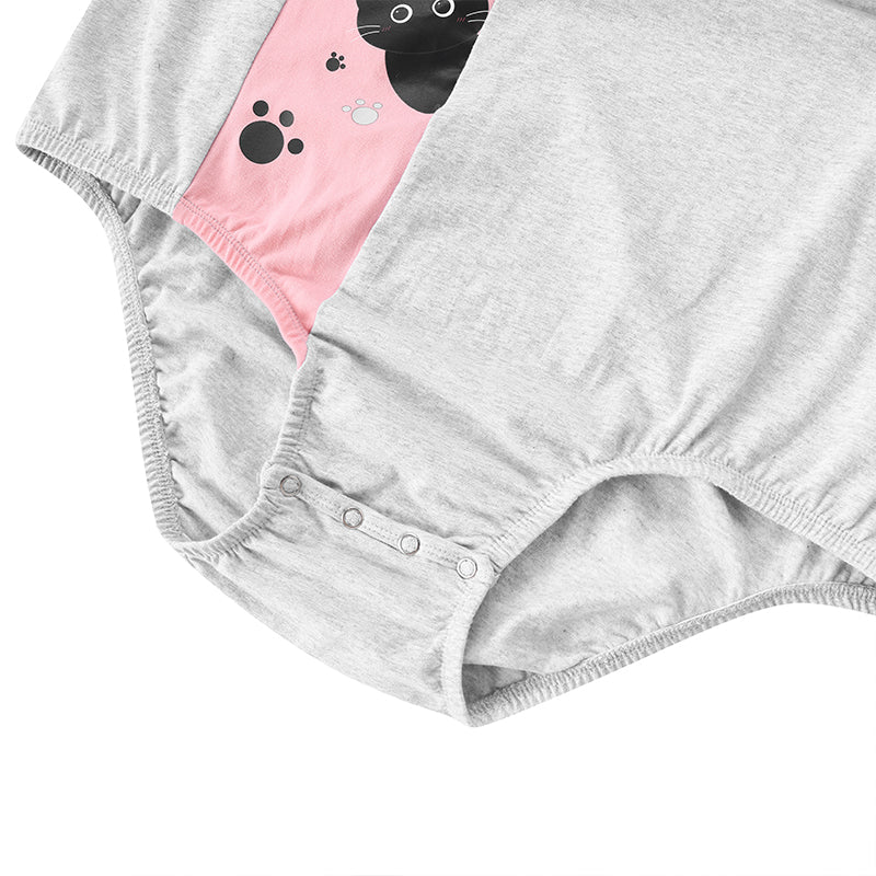 Landofgenie Mens Print Stripe Onesie - Kitten Pink - landofgenie