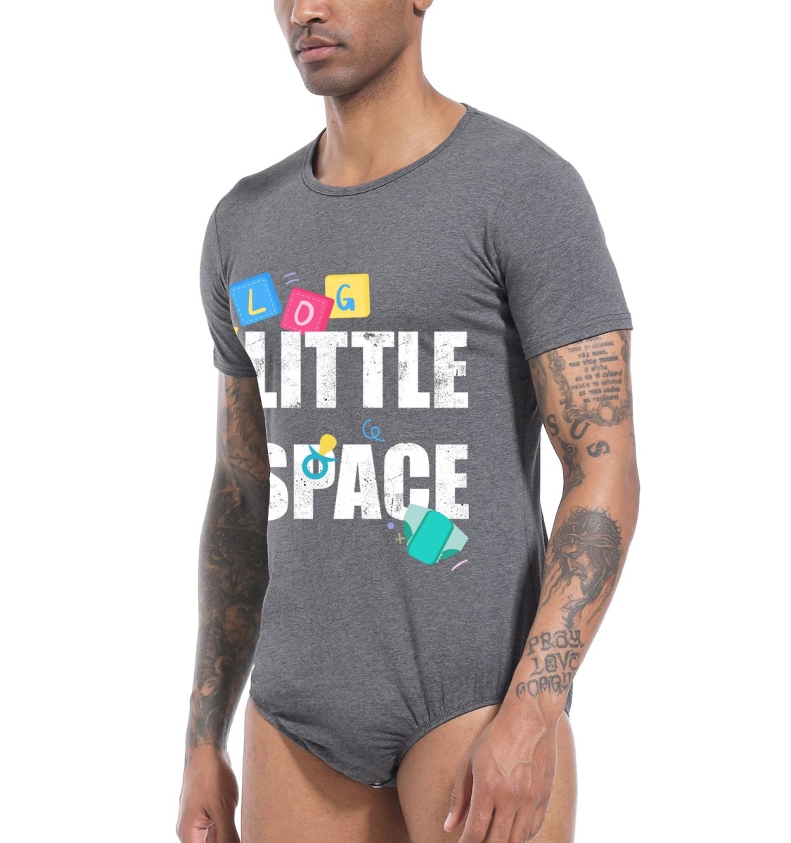Landofgenie Mens Print Stripe Onesie -littlespace - landofgenie