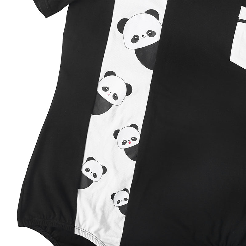 Landofgenie Mens Print Stripe Onesie - Panda - landofgenie